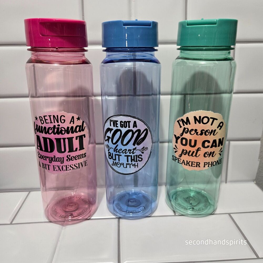 Snarky Plastic 30 Oz Water Bottle Cold Drinks Only Lot of 3